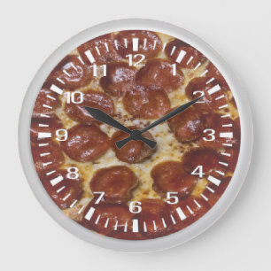 Pepperoni Pizza Large Clock