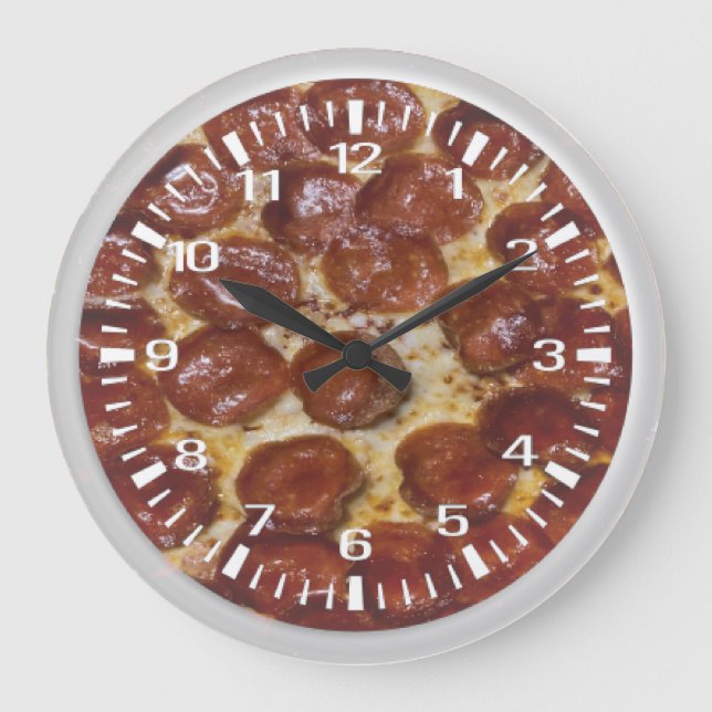 Pepperoni Pizza Large Clock (Front)