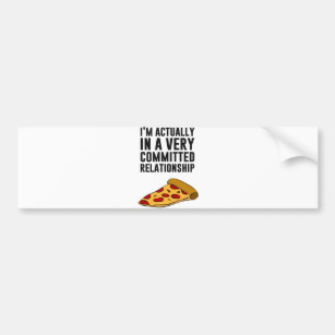 Pepperoni Pizza Love - A Serious Relationship Bumper Sticker