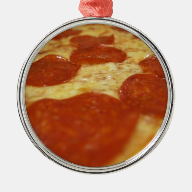 pepperoni pizza metal tree decoration (Front)