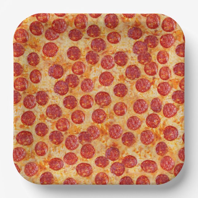 Pepperoni Pizza Paper Plate (Front)