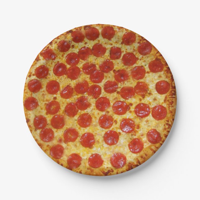 Pepperoni Pizza Paper Plate (Front)
