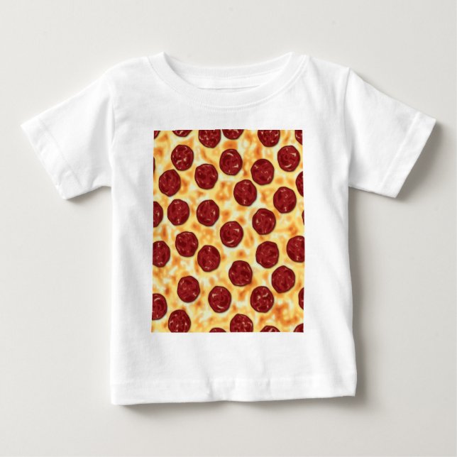 Pepperoni Pizza Pattern Baby T-Shirt (Front)