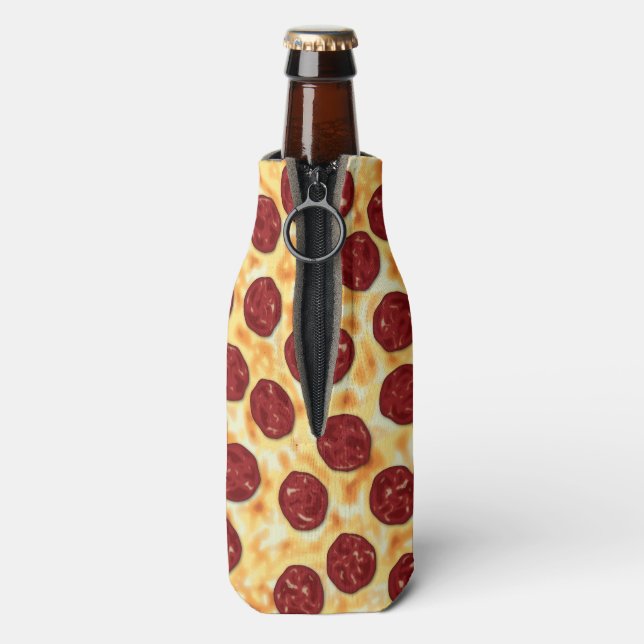 Pepperoni Pizza Pattern Bottle Cooler (Bottle Back)