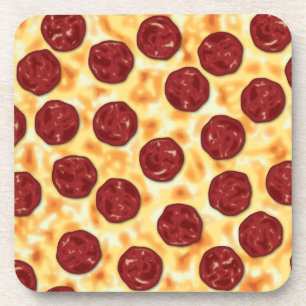 Pepperoni Pizza Pattern Coaster