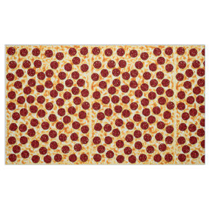 Pepperoni Pizza Pattern Fabric
