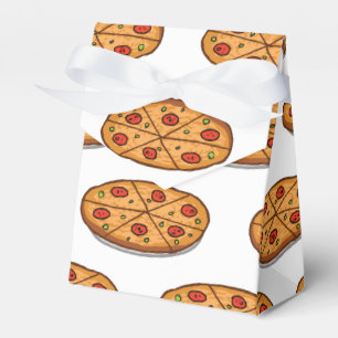 Pepperoni Pizza Pattern; Italian Food Favour Box