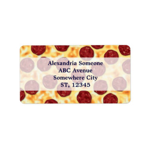 Pepperoni Pizza Pattern Label