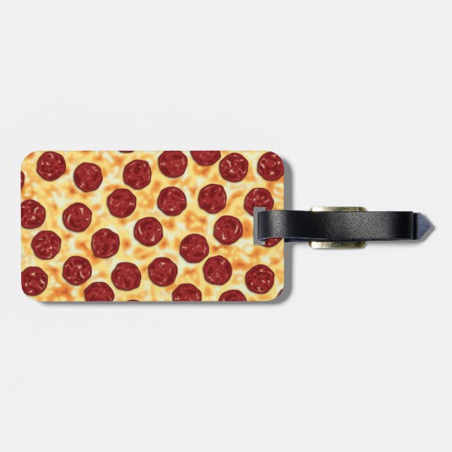 Pepperoni Pizza Pattern Luggage Tag (Back Horizontal)