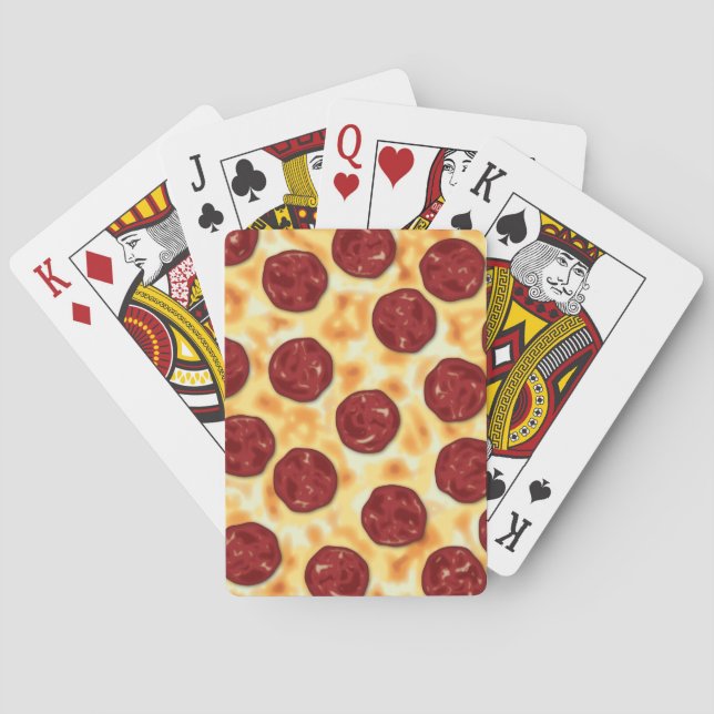 Pepperoni Pizza Pattern Playing Cards (Back)