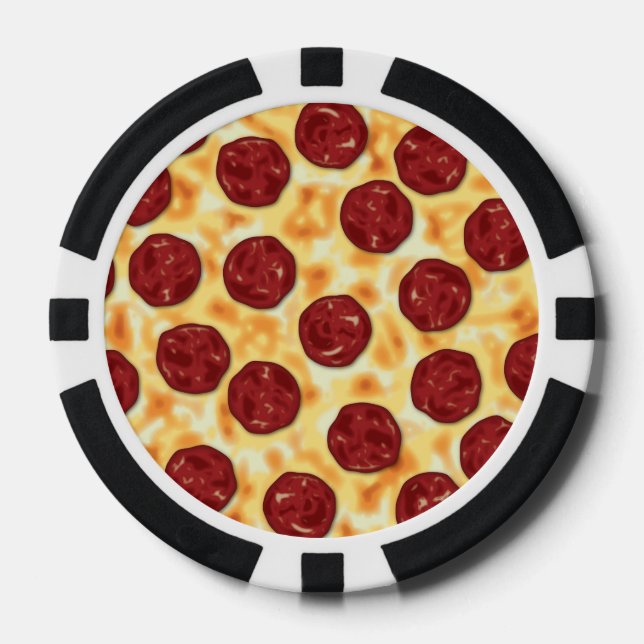 Pepperoni Pizza Pattern Poker Chips (Front)