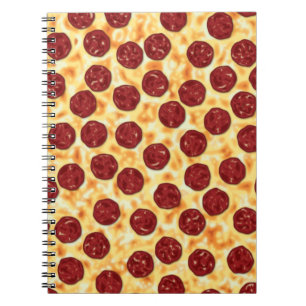 Pepperoni Pizza Pattern Spiral Notebook