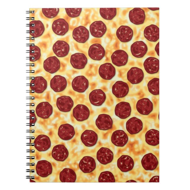 Pepperoni Pizza Pattern Spiral Notebook (Front)