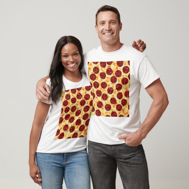 Pepperoni Pizza Pattern T-Shirt (Unisex)