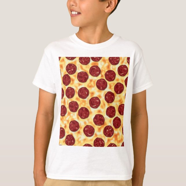 Pepperoni Pizza Pattern T-Shirt (Front)