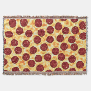 Pepperoni Pizza Pattern Throw Blanket