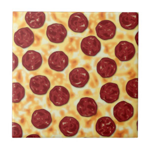 Pepperoni Pizza Pattern Tile