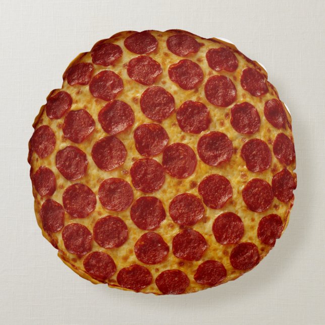 Pepperoni Pizza Round Cushion (Front)