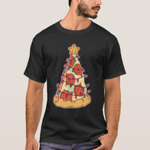 Pepperoni Pizza Slice Christmas Tree with Lights M T-Shirt