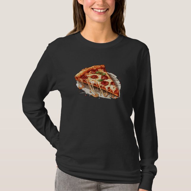 Pepperoni Pizza Slice T-Shirt (Front)
