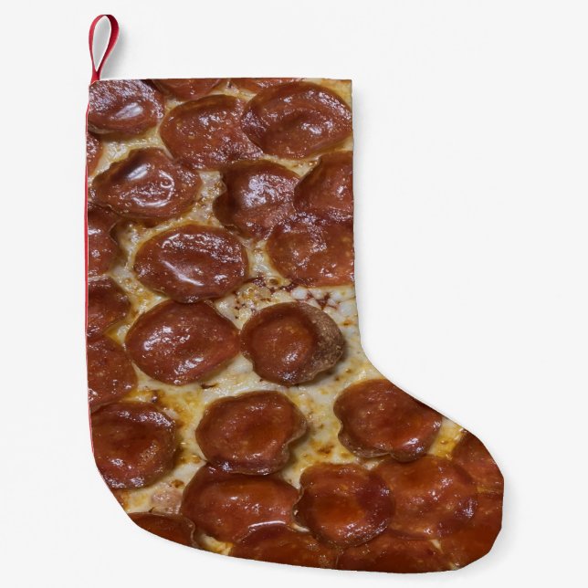 Pepperoni Pizza Small Christmas Stocking (Front)