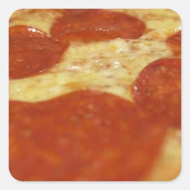 pepperoni pizza square sticker (Front)