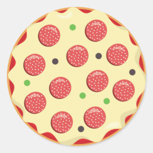 Pepperoni pizza sticker party fun