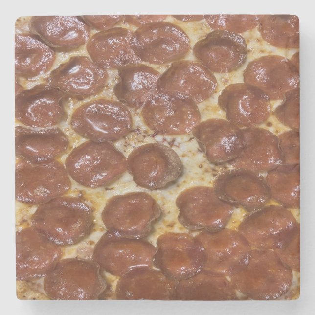 Pepperoni Pizza Stone Coaster (Front)