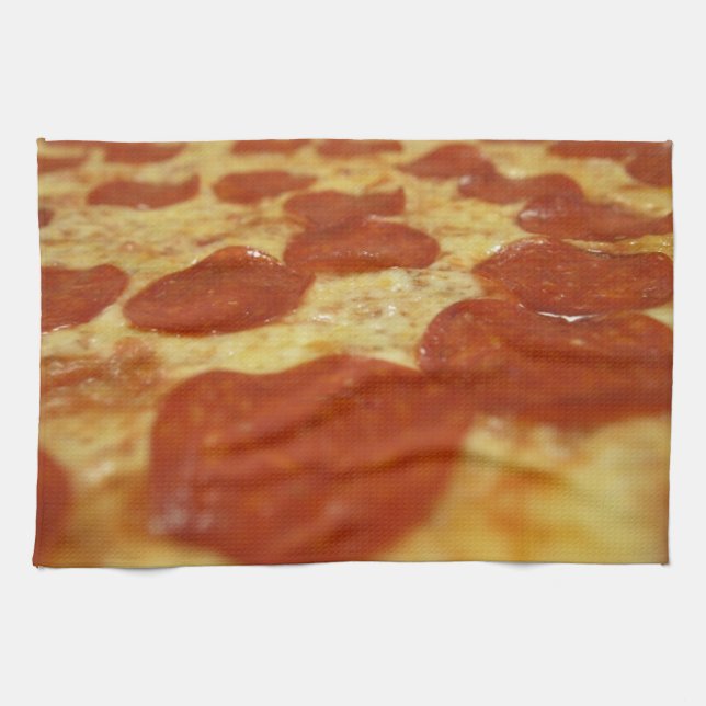 pepperoni pizza tea towel (Horizontal)