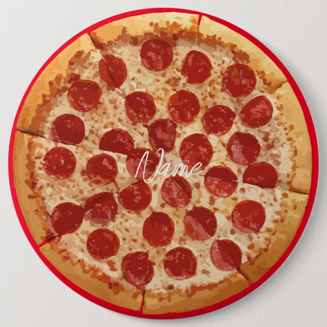 Pepperoni Pizza Thunder_Cove  6 Cm Round Badge (Front)