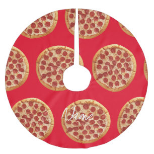 Pepperoni Pizza Thunder_Cove Brushed Polyester Tree Skirt