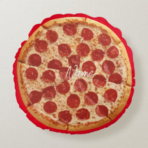 Pepperoni Pizza Thunder_Cove Round Cushion