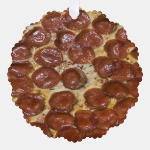 Pepperoni Pizza Tree Decoration Card