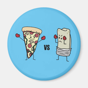Pepperoni Pizza VS Burrito: Mexican versus Italian Magnet