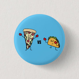Pepperoni Pizza VS Taco: Mexican versus Italian 3 Cm Round Badge