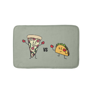 Pepperoni Pizza VS Taco: Mexican versus Italian Bath Mat