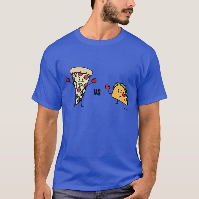 Pepperoni Pizza VS Taco: Mexican versus Italian T-Shirt (Front)
