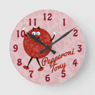 Pepperoni Tony Round Clock