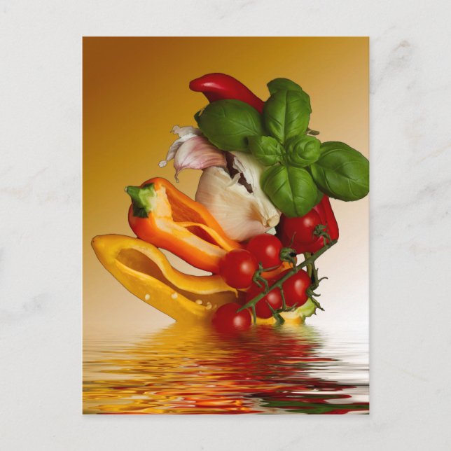 Peppers Basil Tomatoes Garlic Postcard (Front)