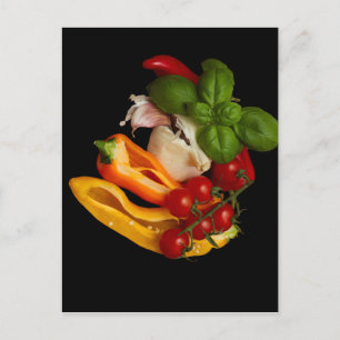 Peppers Basil Tomatoes Garlic Postcard