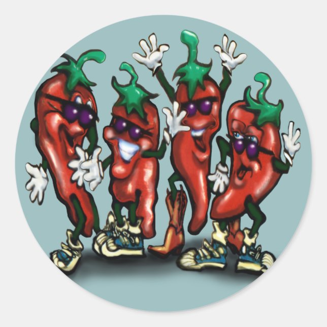 Peppers Classic Round Sticker (Front)