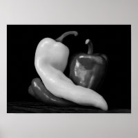 Peppers in Love Black and White Photography