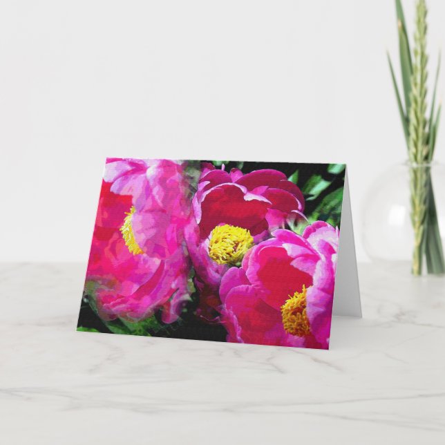 Pepper's Magenta Peony Garden Card (Front)