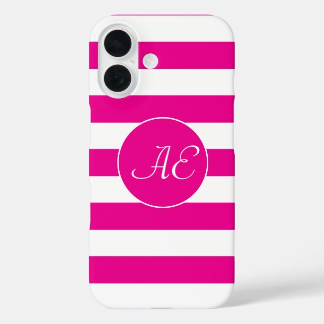 Peppy Pink Cabana Stripes Case-Mate iPhone Case (Back)