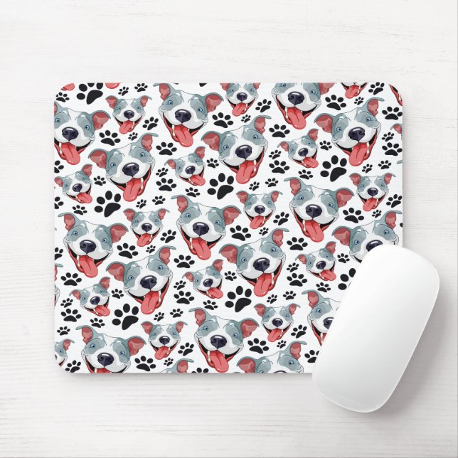 Peppy Pit Bull American Pitbull Pet Puppy Dog Mouse Pad (With Mouse)