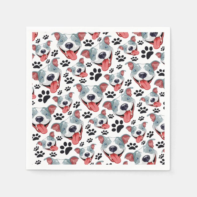 Peppy Pit Bull American Pitbull Pet Puppy Dog Napkin (Front)