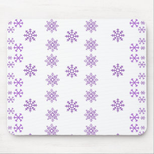 Peppy Purple Penguin snowflake Mouse Pad
