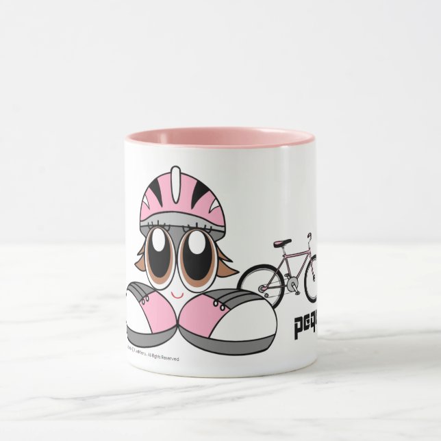 Peqe Cyclist Girl Mug (Center)