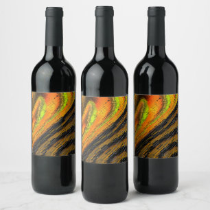 Pequeno mosaico amarelado transversal e deformado wine label