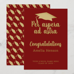 Per aspera ad astra Latin Congrat Graduation Cap Card
